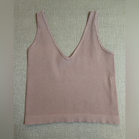Free People Tops - Intimately by Free People Ribbed V-Neck Tank Top - Pink/Beige
